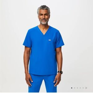 Figs Royal Blue V-Neck Scrub Top